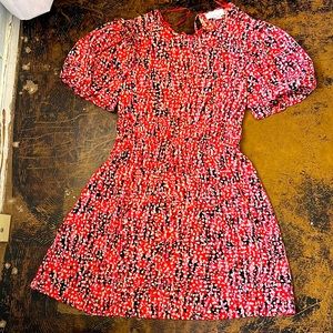 Topshop pink,red,back pattern dress